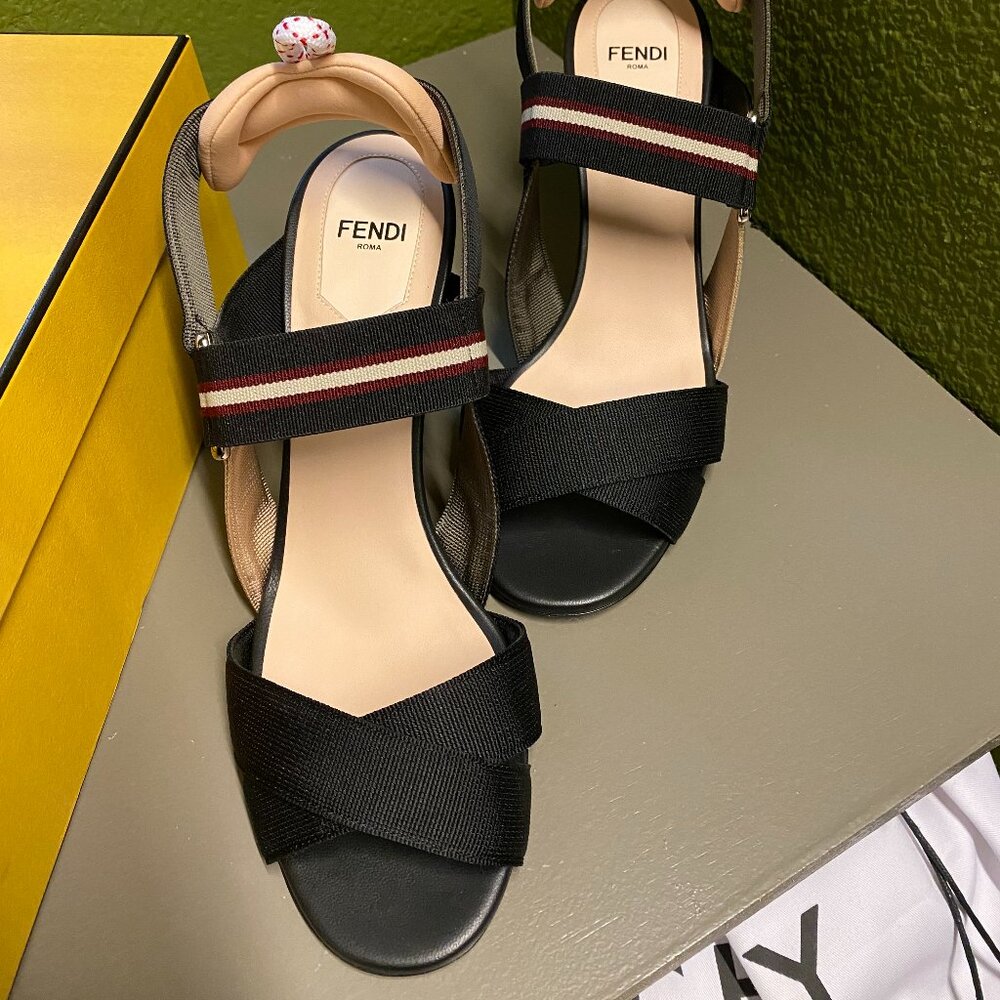 Fendi Colibri Strappy Canvas Sandals